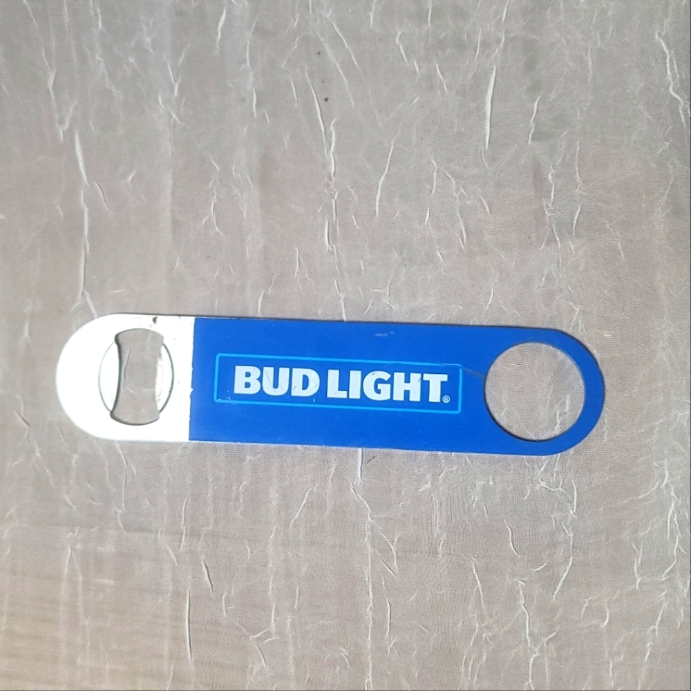 Bud Light BUDLIGHT Metal Blue Bottle Opener Vintage Budwiser